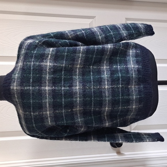 Christopher & Banks Wool Blend Plaid Vintage Button Down Knit Oversized Cardigan - Picture 7 of 7